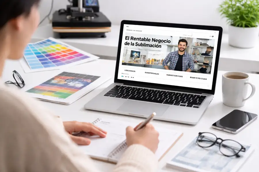 Mujer valorando opiniones sobre sublimación