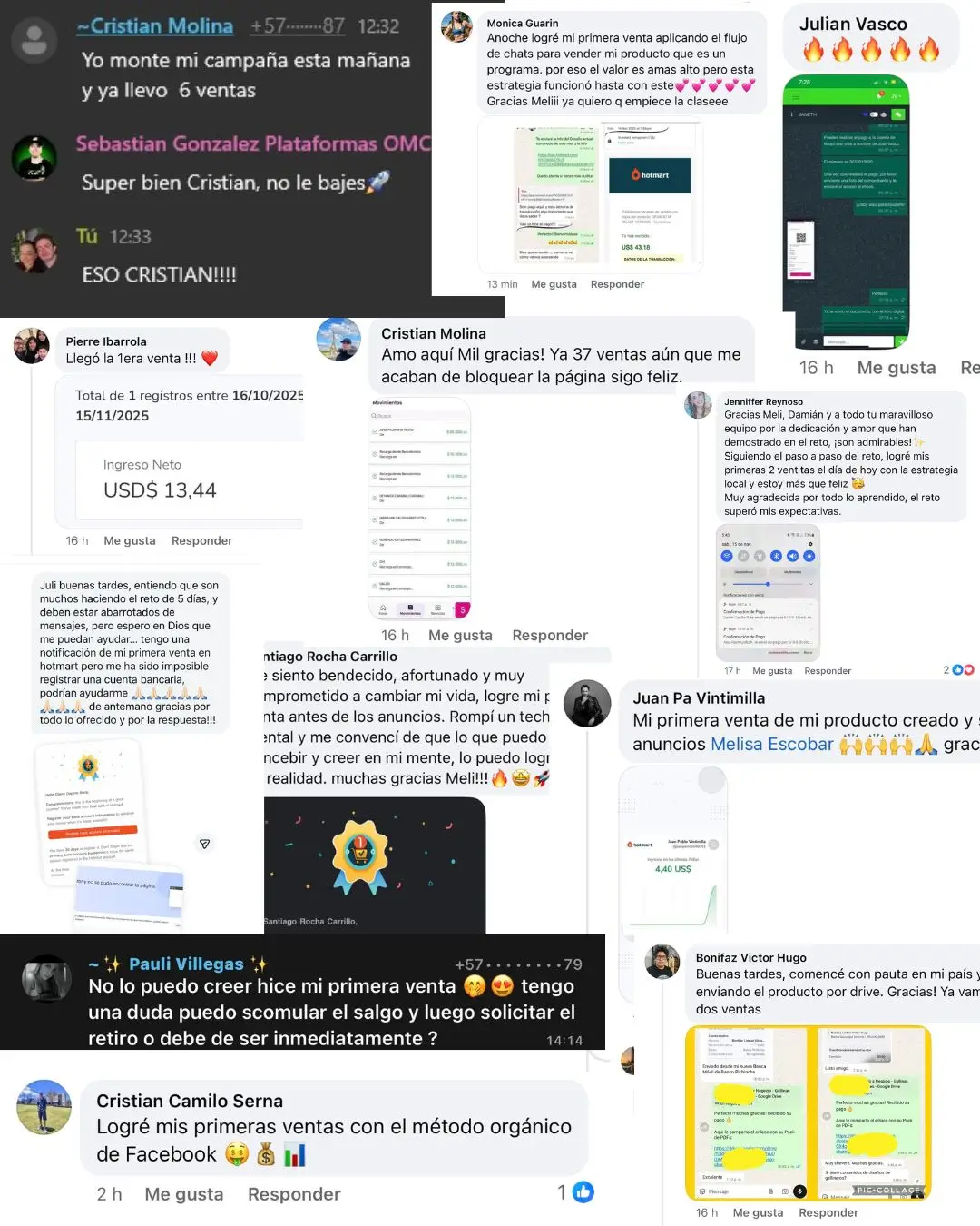 Desafío Vende con IA opiniones, captura de pantalla de resultados y leads obtenidos por alumnos