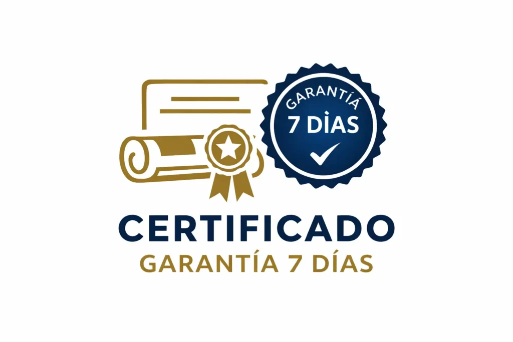 Certificado de finalización y garantía de 7 días del curso de adiestrador canino profesional
