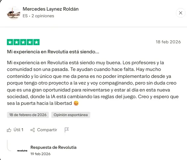 Testimonio de estudiante sobre su experiencia en Revolutia y la formación en inteligencia artificial aplicada