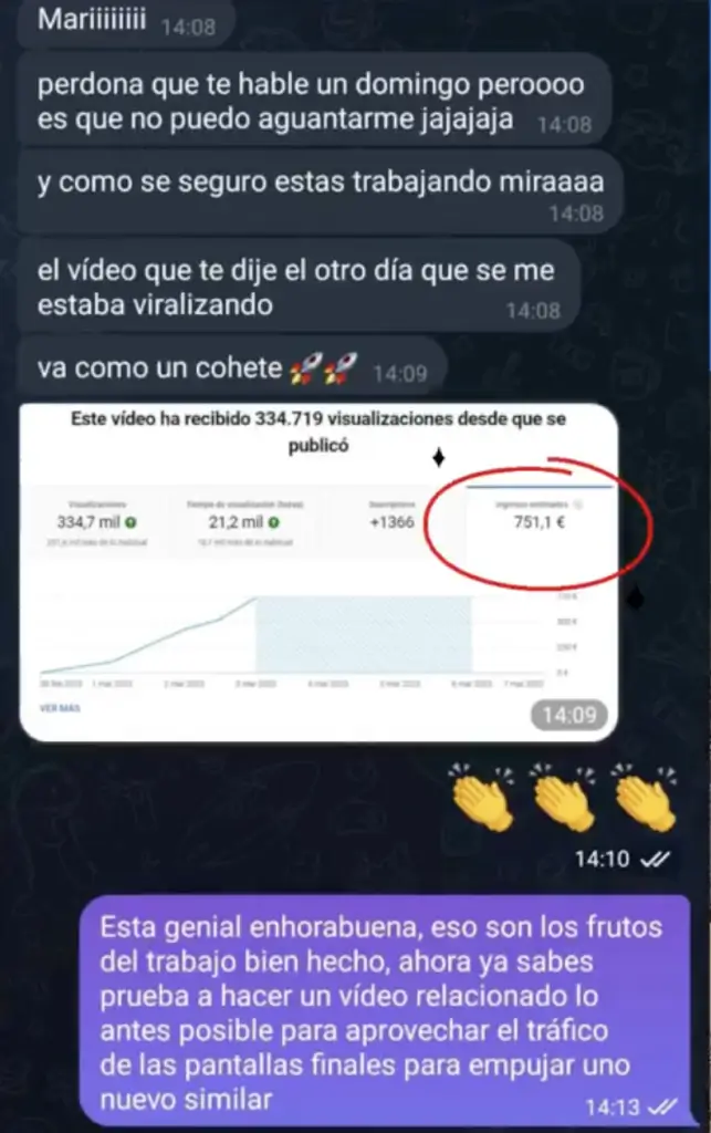 Resultados alumnos MonetizaTube